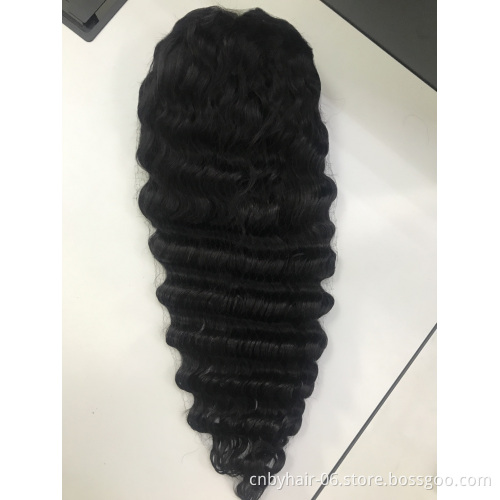 Cheap Brazilian Virgin Hair 13*4 Lace Front Wig, Natural Color Water Wave Remy Hair Wig For Black Women